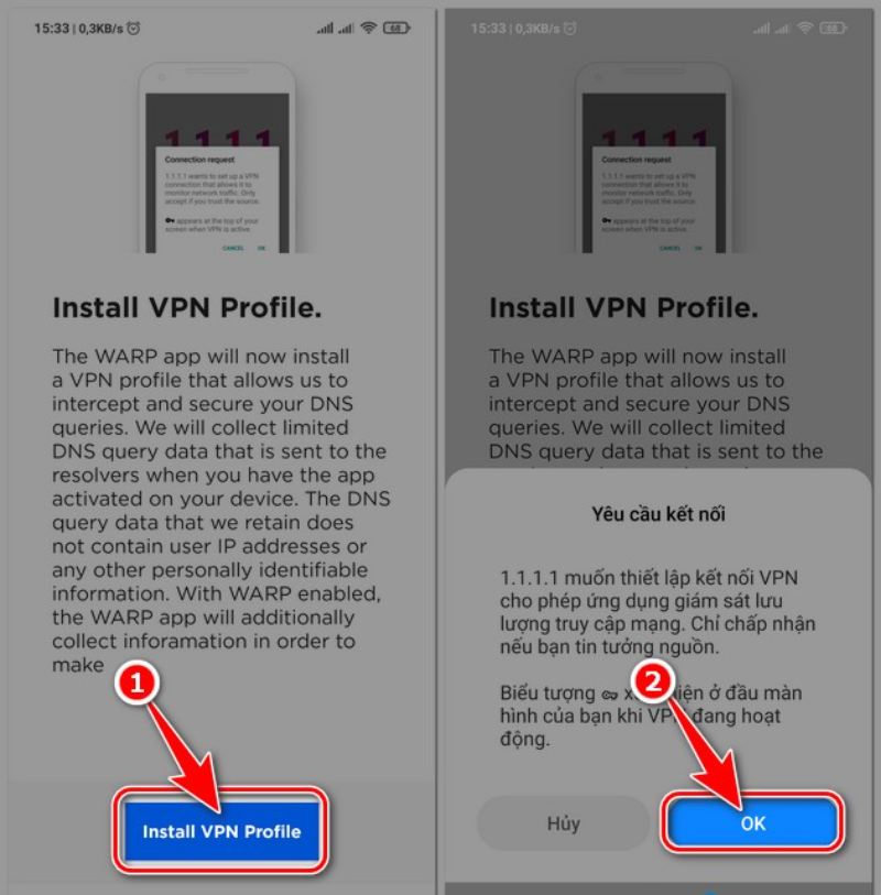 Chọn mục Install VPN Profile